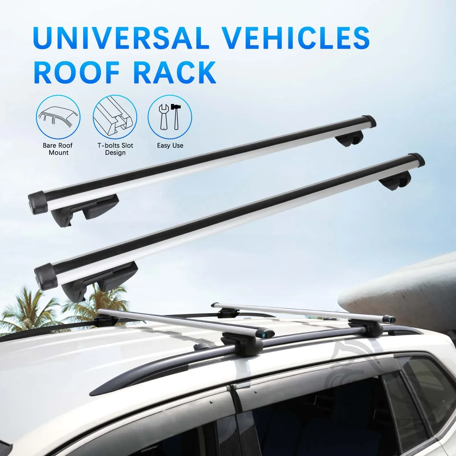 Car Roof Rack Cross Bar - 48-calowe aluminiowe poprzeczki bagażnika dachowego z